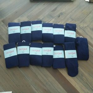 New 12 pair of girl's navy sweater tights
